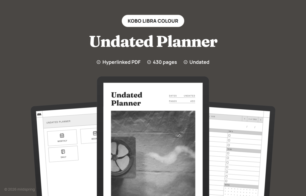 Undated Planner for Kobo
