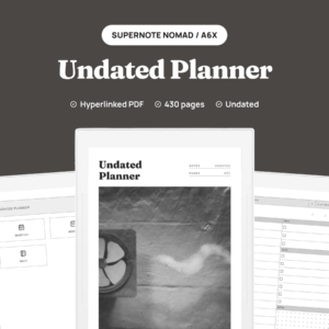 Undated Planner for Supernote