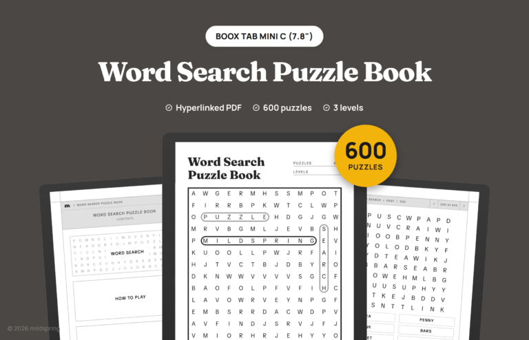 Word Search Puzzle Book for BOOX cover