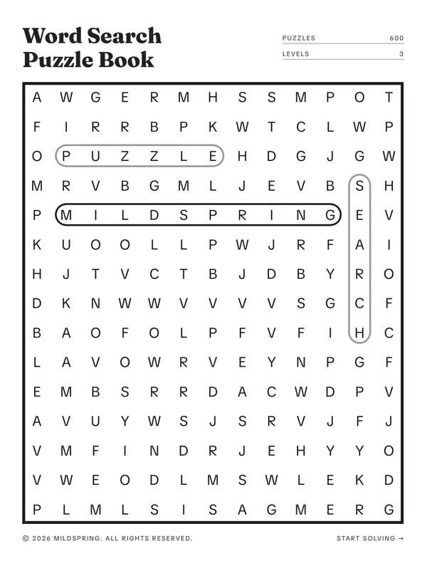 Word Search Puzzle Book for reMarkable cover
