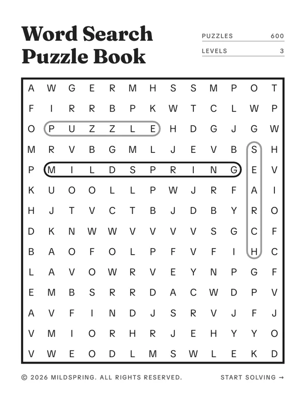Word Search Puzzle Book for Supernote cover