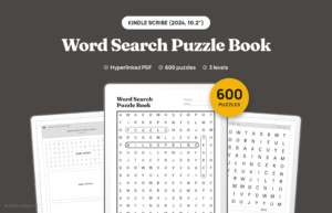 Word Search Puzzle Book for Kindle Scribe