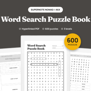 Word Search Puzzle Book for Supernote